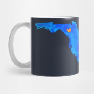 Watercolor Gainesville Love on Dark Blue Mug